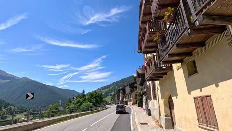 driving through picturesque mountain roads in piedmont, italy