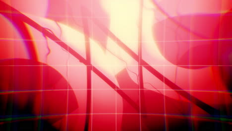 abstract digital art with grid and distorted colors