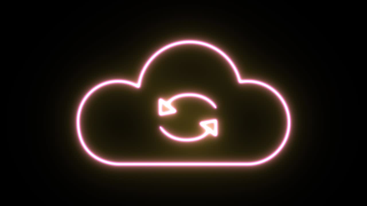 animación de icono de luz de neón. fondo negro 4k uhd.