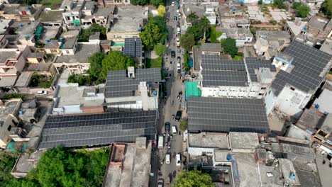 bustling street near cheema heart, gujranwala, punjab - aerial