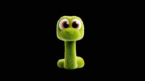 Cute cartoon snake illustration animation isolated asset, transparent 4K video, alpha channel
