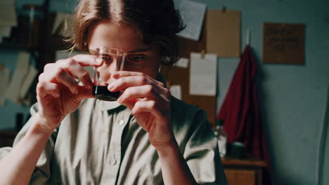 vintage woman in a laboratory
