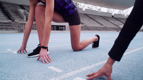 women athletes ready to race