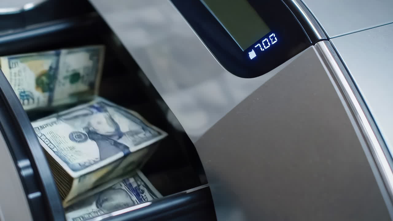 машина для подсчета денег с американскими долларами