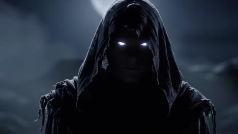 mysterious hooded figure