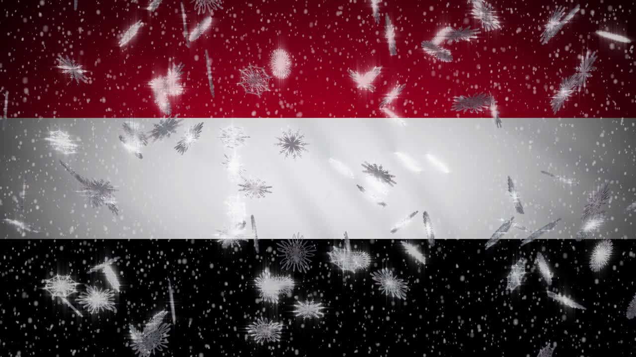 예멘의 발이 눈을 고, 새해와 크리스마스 배경, 루프