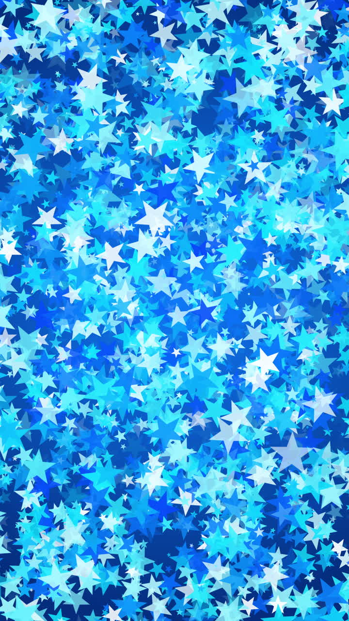 Falling blue stars confetti animation. Festive loop background for holiday, party, birthday, wedding, solemnity invitation. Vertical video.