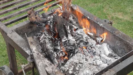 a braai or barbecue made from wood