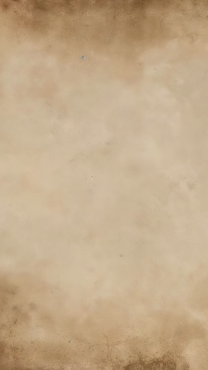 Video verticale: pergamena che mostra macchie marroni che cambiano colore al variare della luce in primo piano, granello delle dimensioni di una capocchia di spillo