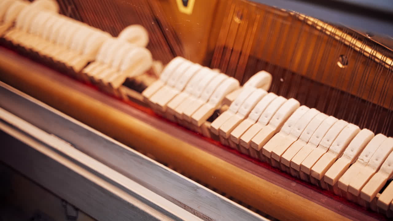 Piano play. The mechanism of the piano works. How does the piano.