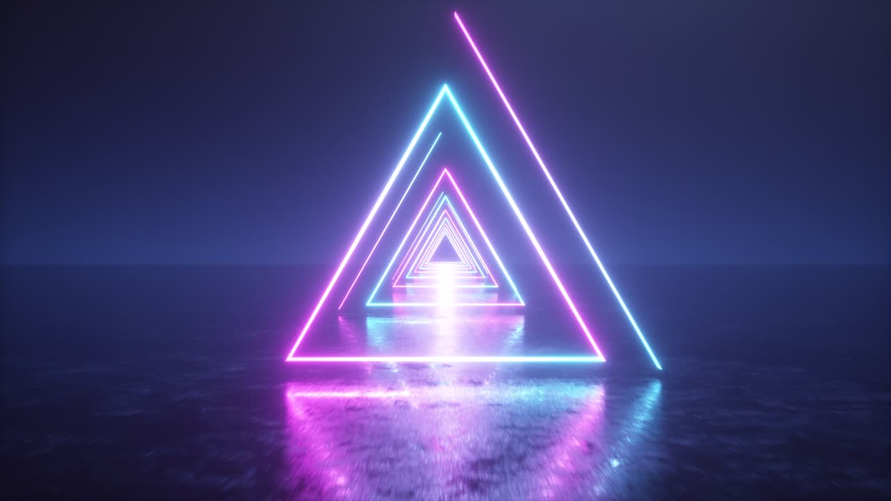 túnel de triángulo de neón