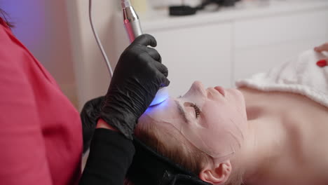 facial treatment session at a beauty salon