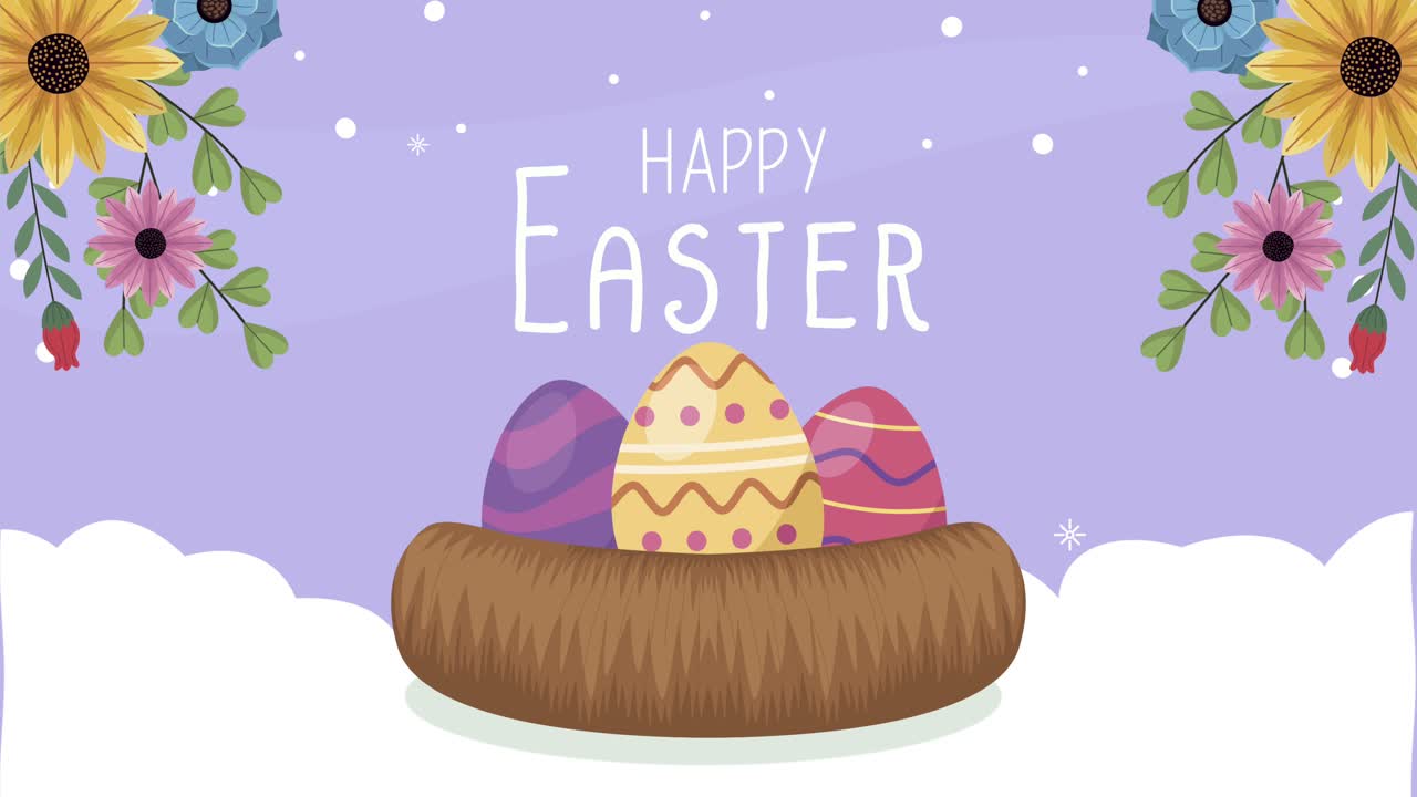 lettere di felice pasqua con uova nel nido