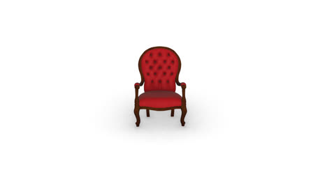 red antique armchair