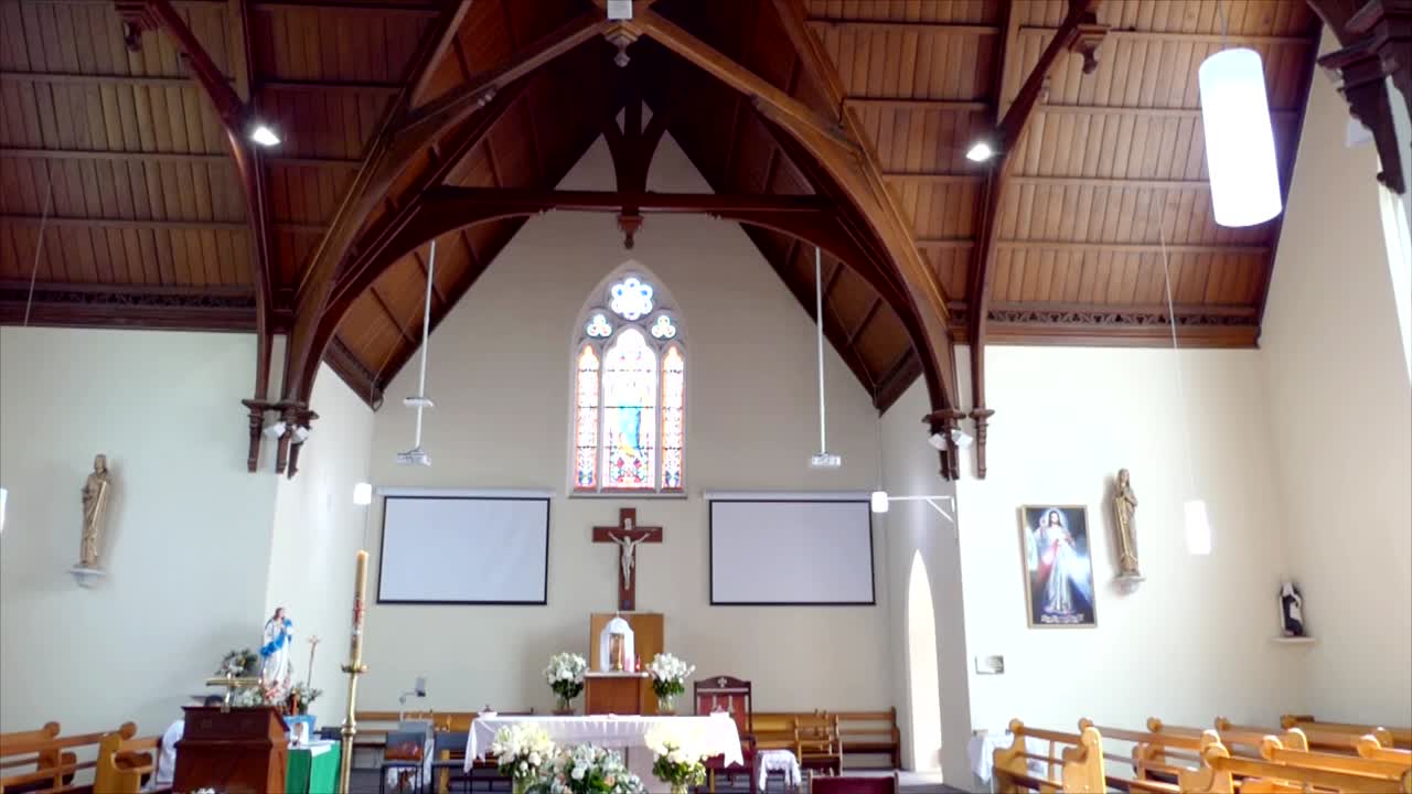 영구차나 예배당에 있는 장례식 관의 클로즈업 샷 또는 묘지의 매장