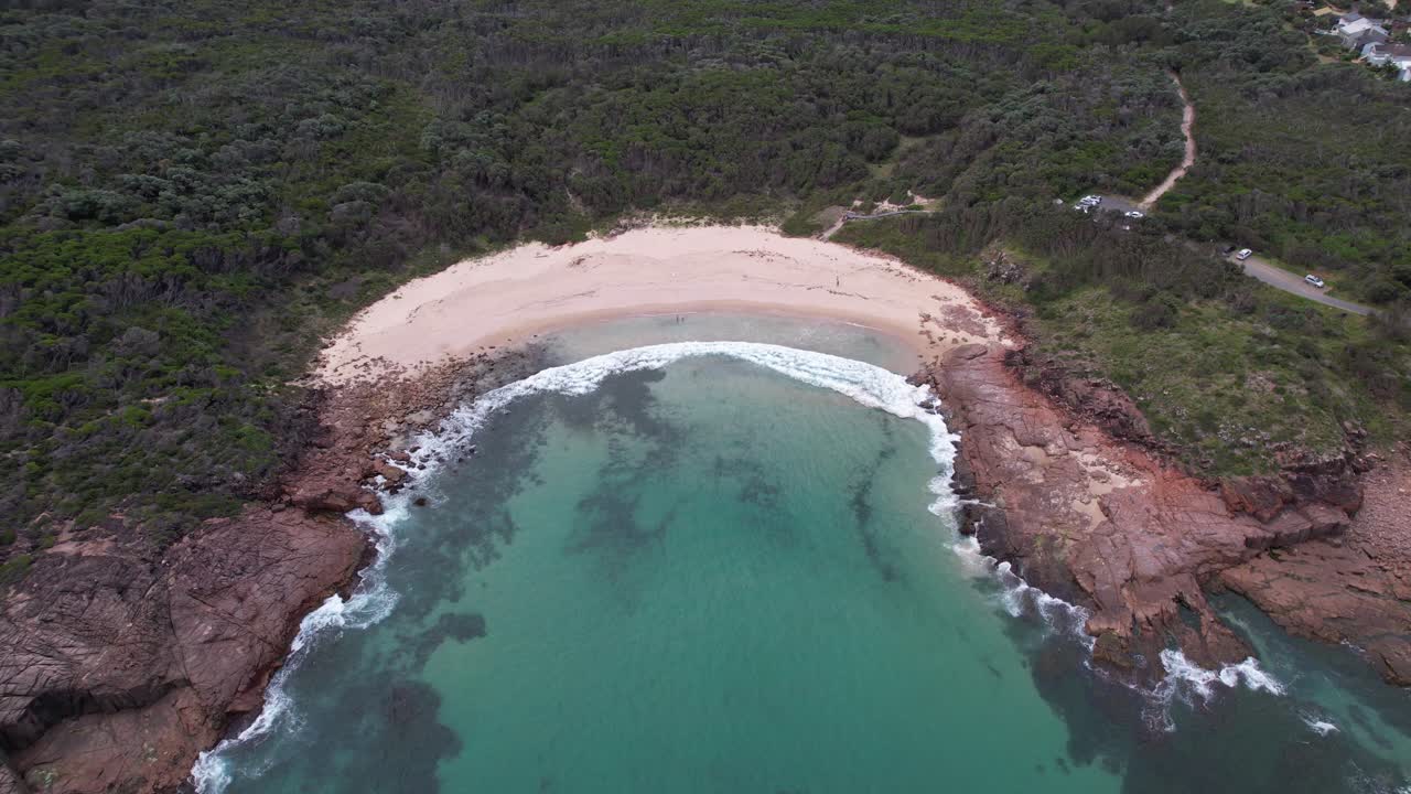 Kingsley Beach In Boat Harbour, NSW, Australia - Aerial Drone Shot