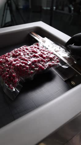 frozen berry vacuum sealing process
