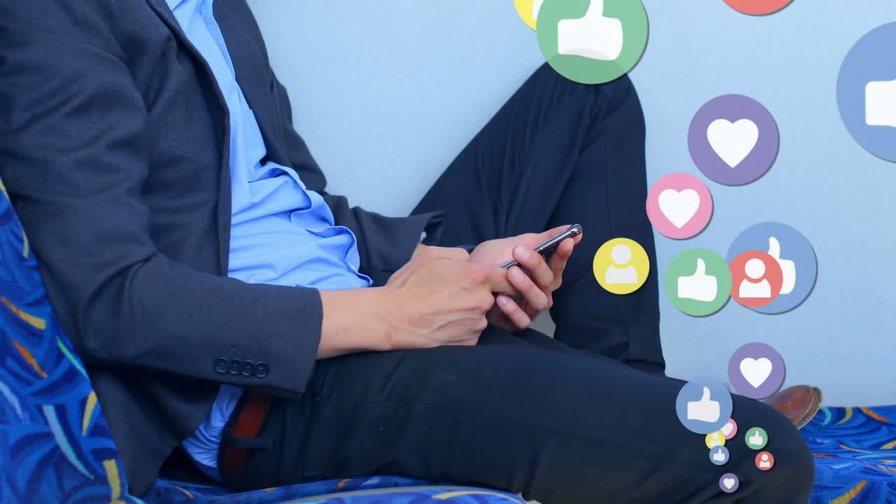 Man checking his social media status