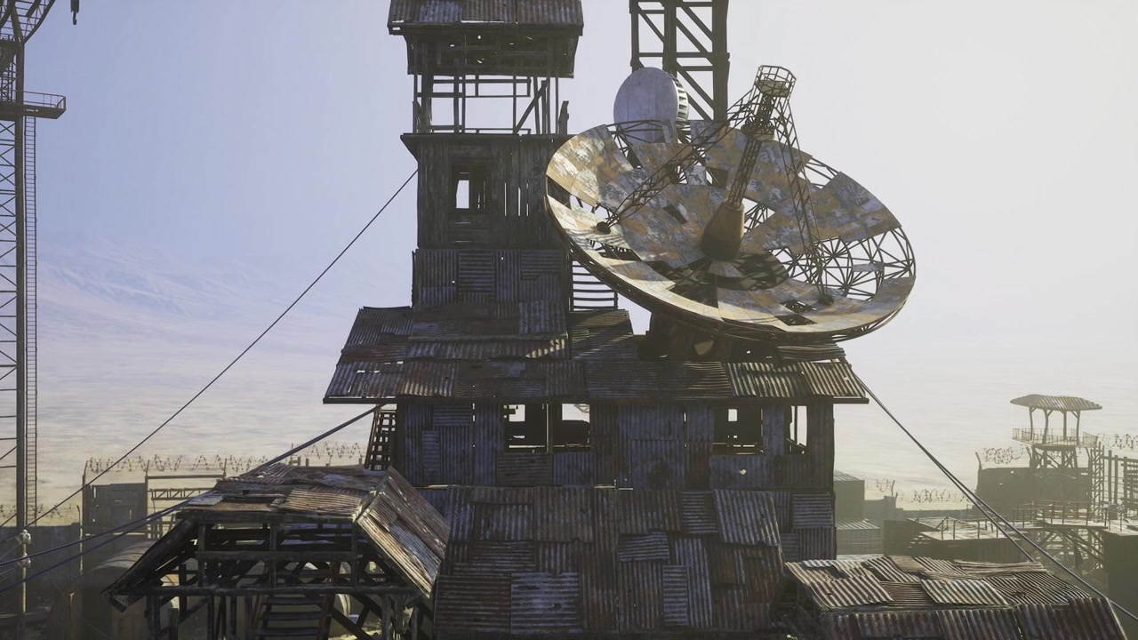 Tense atmosphere as clouds gather near resilient communication towers