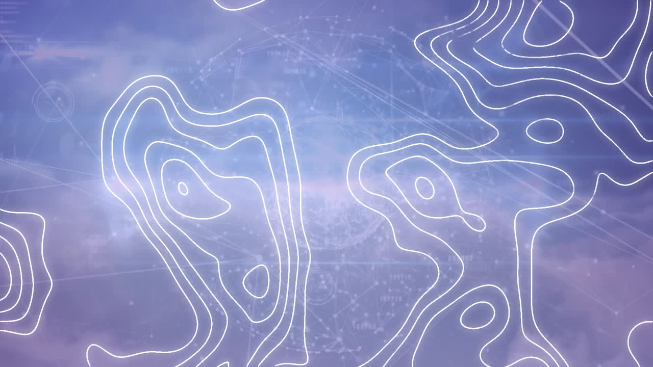 animación de líneas móviles a través de la red de conexión