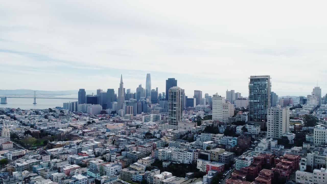 샌프란시스코 스카이라인 공중 풍경
