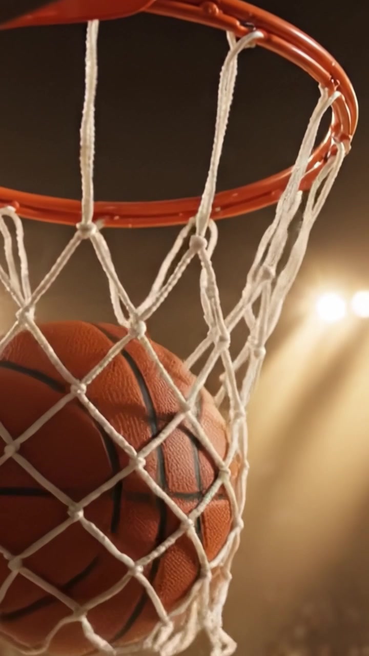 Um Momento Dinâmico no Basquete: A Emocionante Trajetória da Bola Enquanto Ela Voa em Direção à Cesta, Capturando a Intensidade do Jogo e a Atmosfera Elétrica da Quadra.