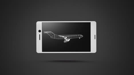 digital 3d model of a plane of a smartphone screen