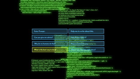 animación del procesamiento de datos sobre un fondo negro