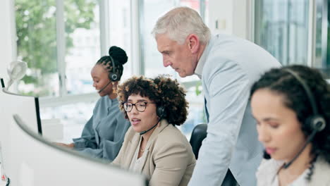 centro de llamadas, capacitación y mentor con el empleado