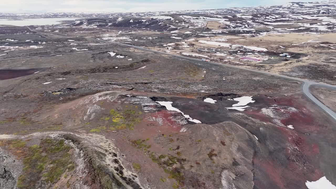 아이슬란드의 myvatn 인근의 경이로운 화산.