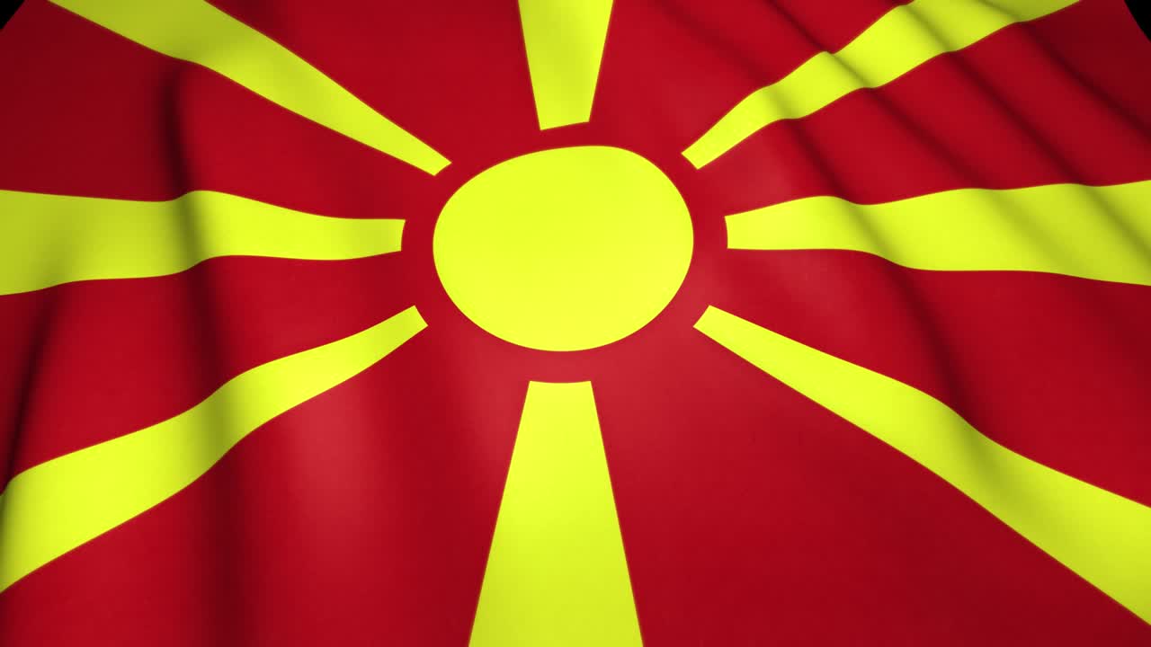 macedonia realista agitando una bandera en 4k, animación en bucle