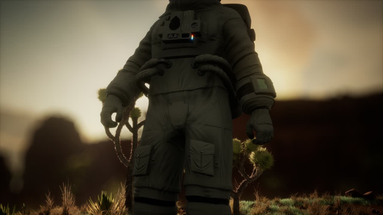 astronauta en el alto desierto de nevada