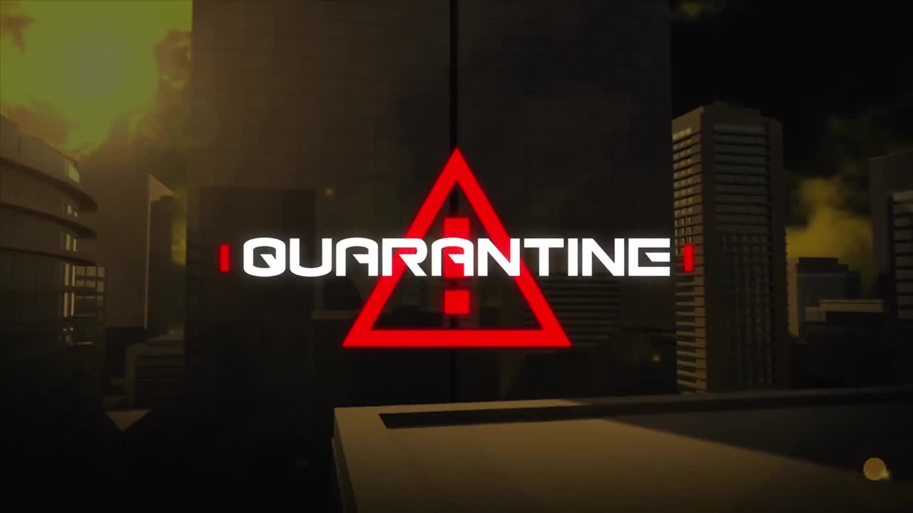 도시 풍경 위의 격리 텍스트의 애니메이션