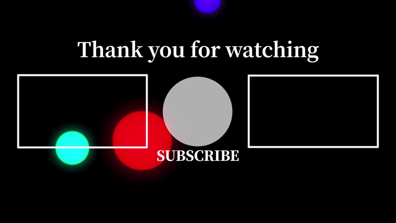 다채로운 공 구 끝 카드 끝 화면 모션 그래픽