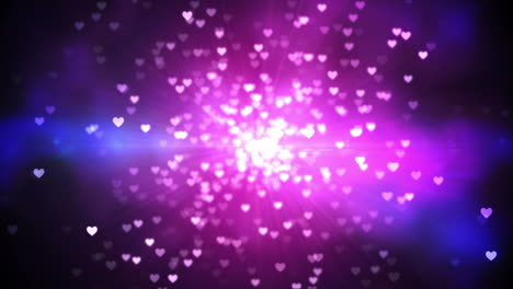 Purple-shimmering-hearts-on-black-background