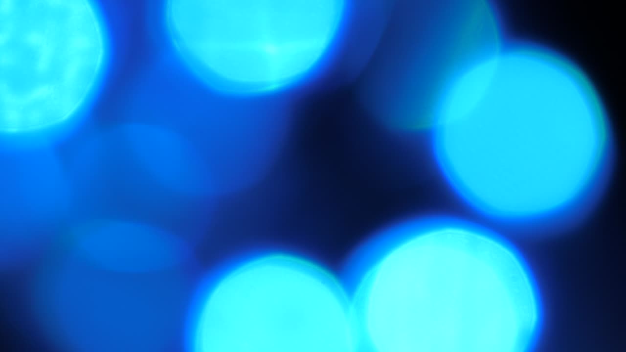 파란색 흐릿한 빛 원 보케 효과 주변 이동