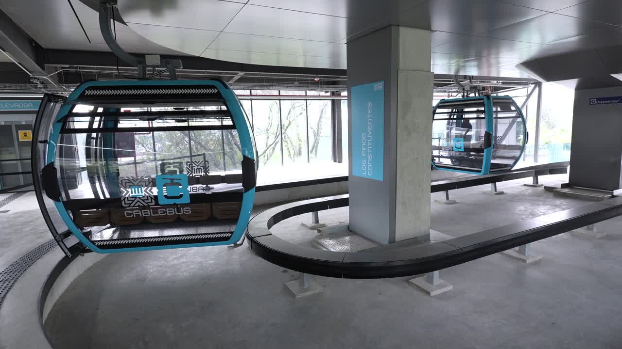 Cabin of the new Cablebús public transport line in Mexico City