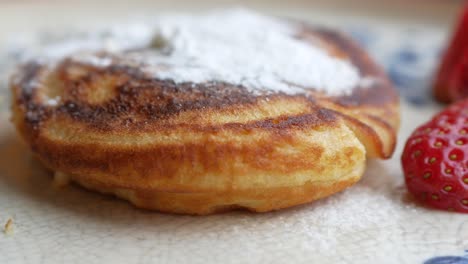 delicious pancakes with fresh strawberries