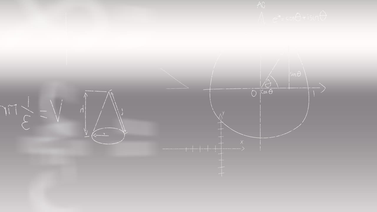 ⁇ 색 배경에 수학 방정식의 애니메이션