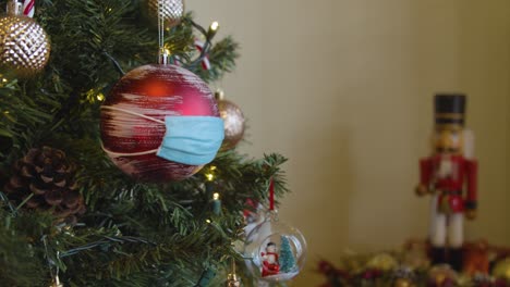 christmas tree decoration with a face mask