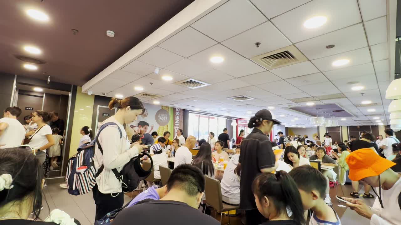 Busy McDonald's Restaurant in Asia