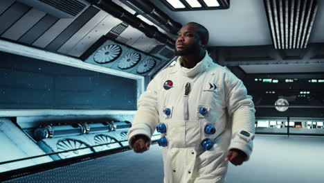 astronaut doing inspection in spacecraft to ensure safe operation