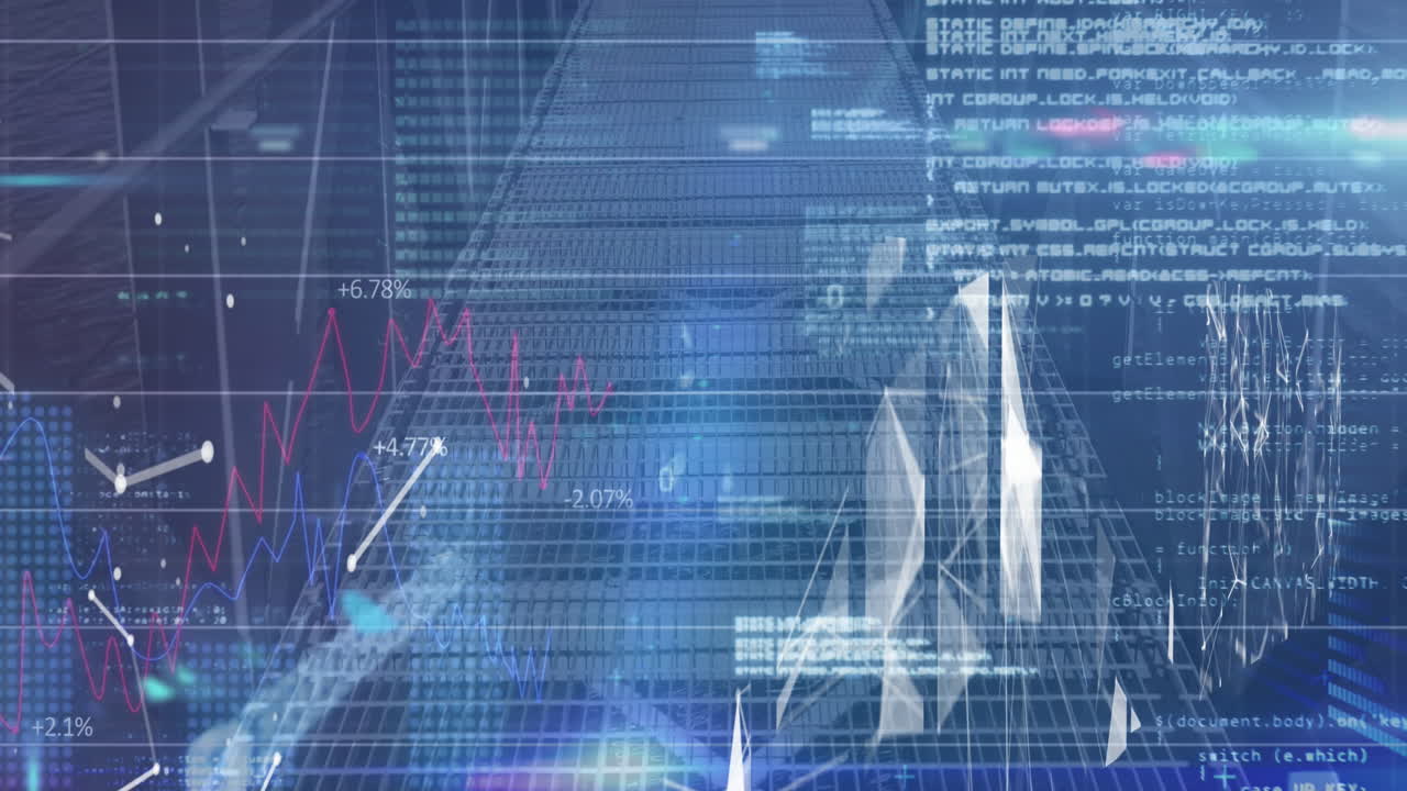 Rete di connessioni ed elaborazione dati su scie luminose su sfondo blu.