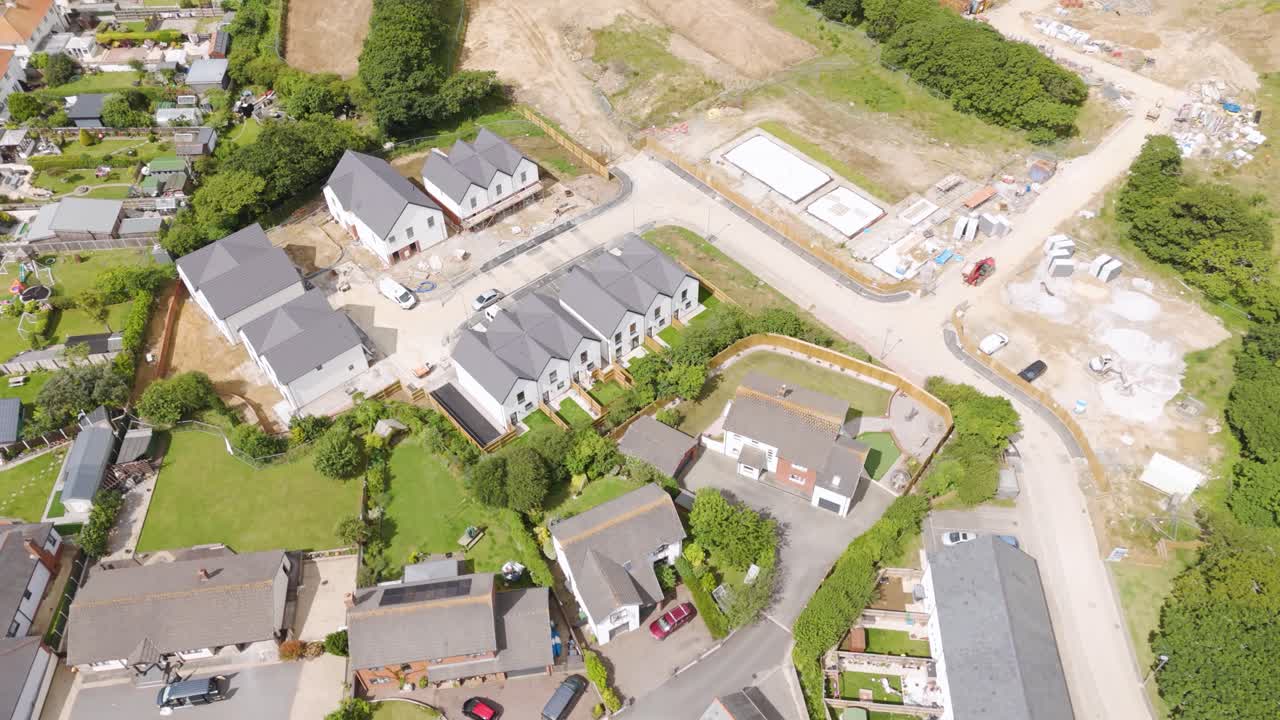Aerial View of New Housing Development and Construction Site