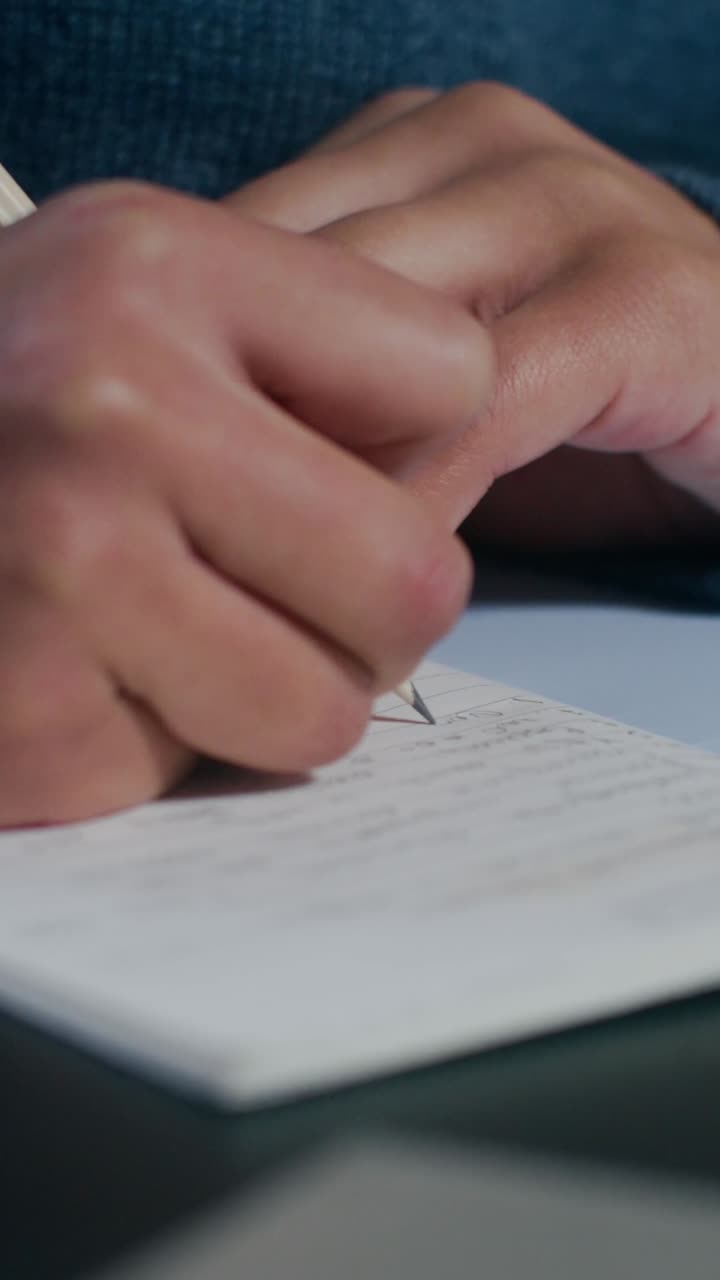 persona que escribe en un cuaderno