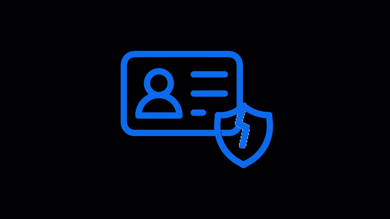 Animated Icon Showing Identity Card Security and Data Breach