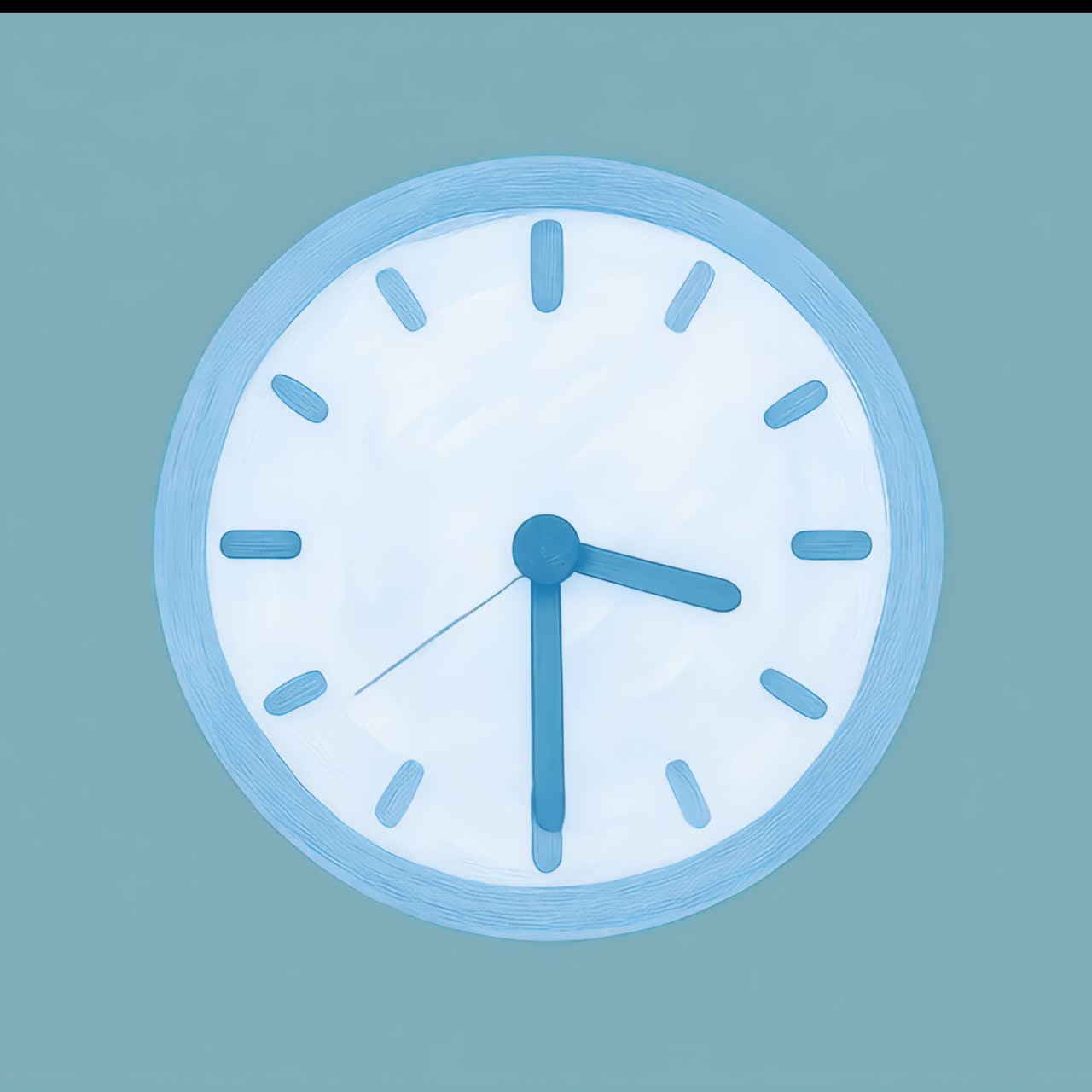 Minimalist blue clock illustration animation isolated asset, transparent 4K video, alpha channel