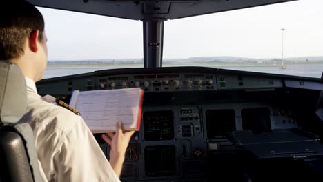 airplane cockpit view during taxi