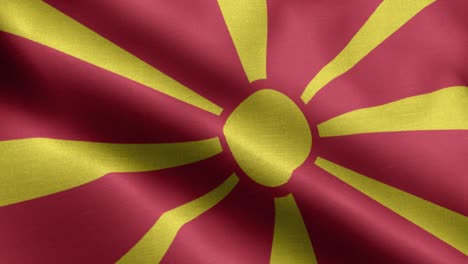 closeup waving loop 4k national flag of macedonia