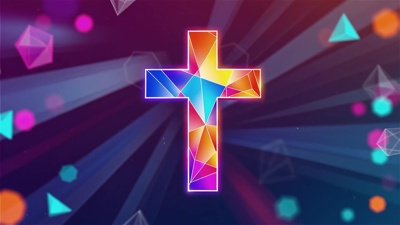 Croce Cristiana Luce Celestiale Sfondo per il Culto.